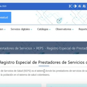 Portal de ingreso SISPRO para encontrar datos de capacidad hospitalaria instalada en Colombia